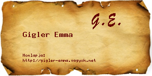 Gigler Emma névjegykártya